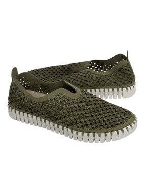 Llse Jacobsen Tulip 139 Slip-On Shoes Army Green Size 8.5 USA | EU 39